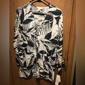 La Blanca Moment of Zen Printed Tunic Dress Swim Cover-Up.